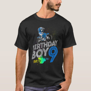 Dirt Bike Rider 9 Years Old Motocross 9th Birthday T-Shirt