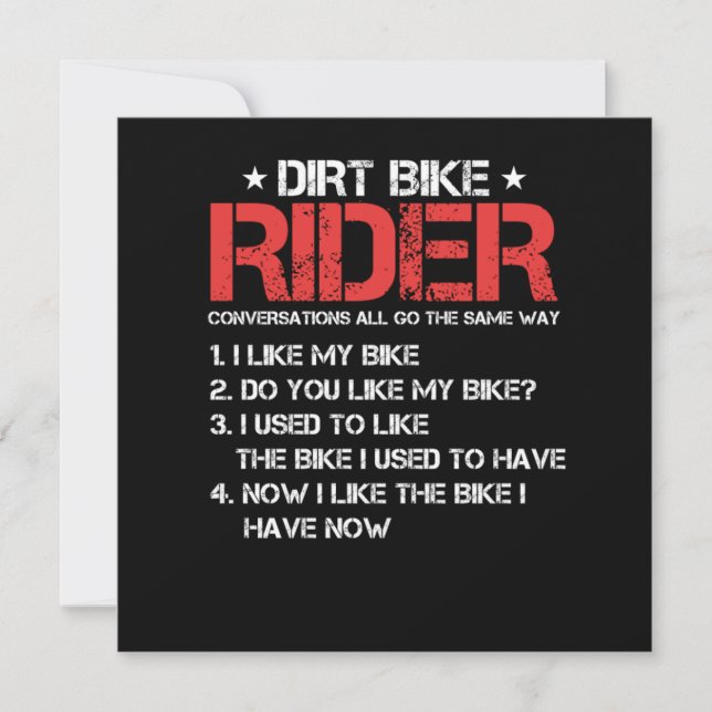 Dirt Bike Rider Motocross Motorcycle Motorbike Gif Invitation (Front)