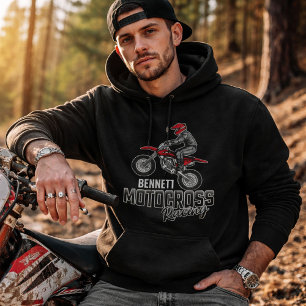 Dirt Bike Rider Motocross Racing - Custom Name Hoodie
