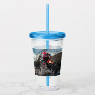 Dirt bike rider throw pillow acrylic tumbler