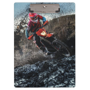 Dirt bike rider throw pillow clipboard