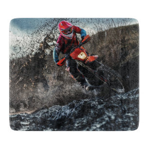 Dirt bike rider throw pillow cutting board