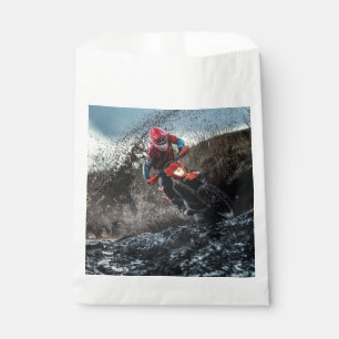 Dirt bike rider throw pillow favour bag