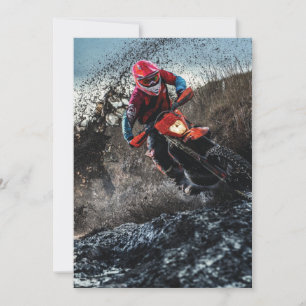 Dirt bike rider throw pillow invitation