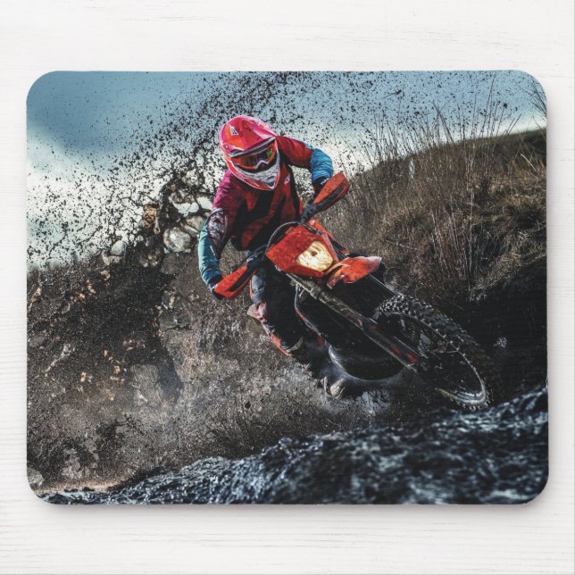 Dirt bike rider throw pillow mouse pad (Front)