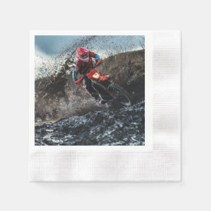 Dirt bike rider throw pillow napkin