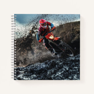 Dirt bike rider throw pillow notebook