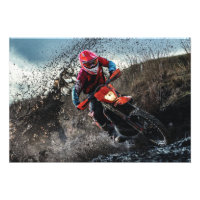 Dirt bike rider throw pillow