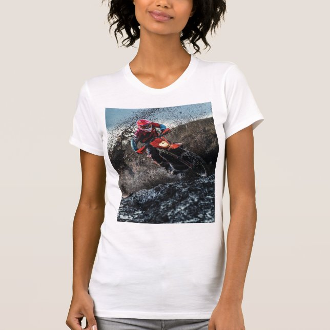 Dirt bike rider throw pillow T-Shirt (Front)