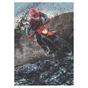 Dirt bike rider throw pillow tablecloth