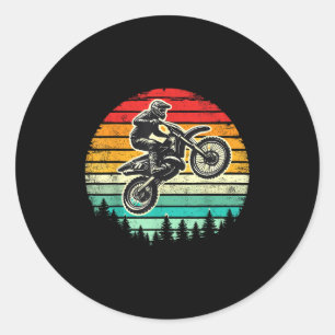 Dirt Bike Rider Vintage Motorcycle Motocross Classic Round Sticker