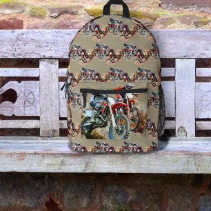 Dirt Bike Riders Motocross Racing Printed Backpack