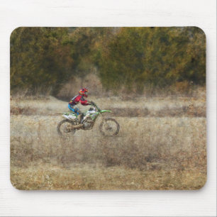 Dirt Bike Riding Mouse Pad