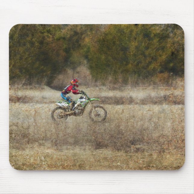 Dirt Bike Riding Mouse Pad (Front)