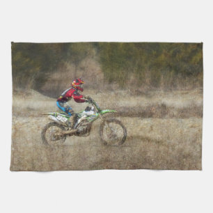 Dirt Bike Riding Tea Towel