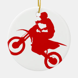 DIRT BIKE (scarlet) Ceramic Tree Decoration