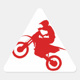 DIRT BIKE (scarlet) Triangle Sticker
