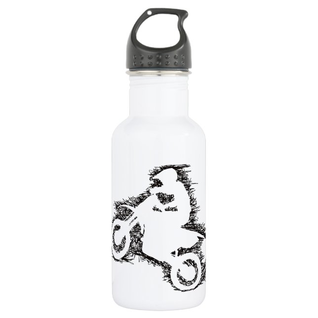 DIRT BIKE (scribble black) 532 Ml Water Bottle (Front)