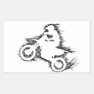 DIRT BIKE (scribble black) Rectangular Sticker