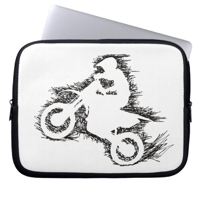 DIRT BIKE SCRIBBLE (laptop sleeve) Laptop Sleeve (Front)