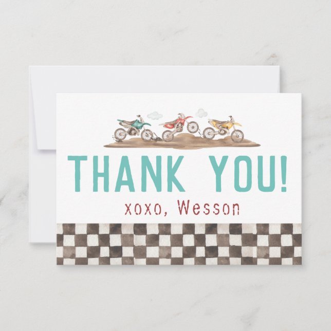 Dirt Bike Thank you Card (Front)
