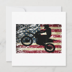 Dirt Bike USA Flag T-Shirt Motocross American Flag Save The Date