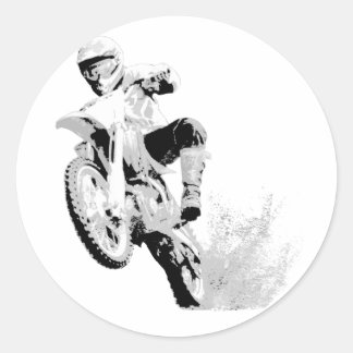 Dirt Bike Wheeling in the Mud Classic Round Sticker