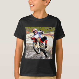 Dirt Bike Wheeling in the Mud in Colour T-Shirt
