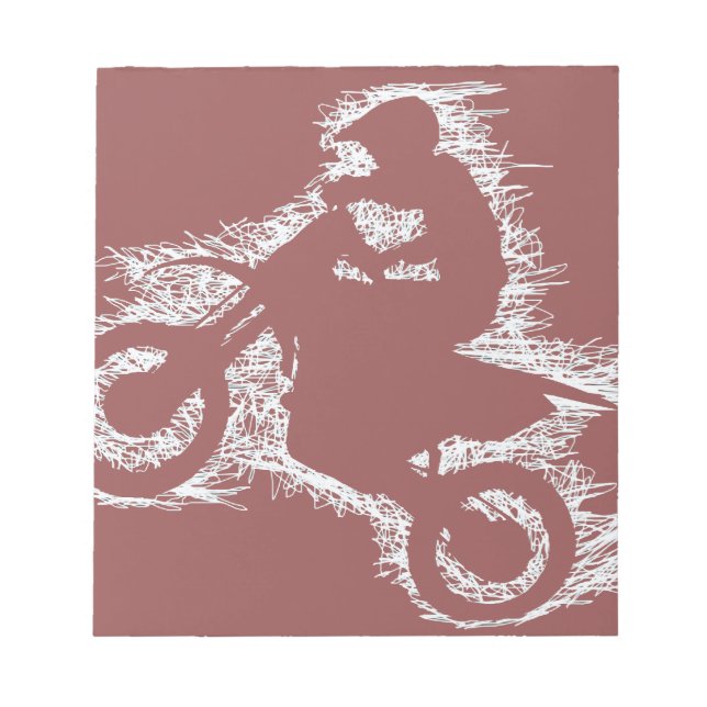 DIRT BIKE ( white scribble ) Notepad (Front)