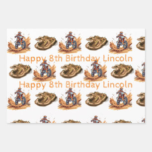 Dirt Bike Wrapping Paper Flat Sheet Set of 3