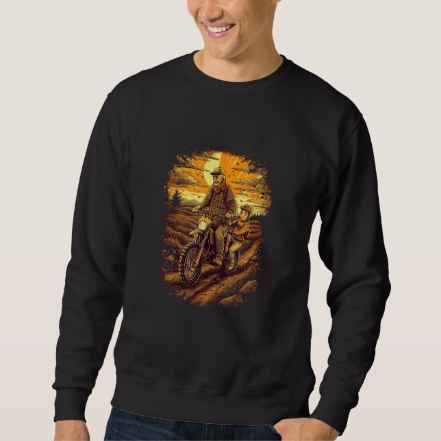 Dirt Biker Grandpa Grandfather Grandson Motorcycle Sweatshirt (Front)