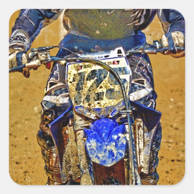Dirt-Biking Moto-X Champ Designer #Gift Square Sticker (Front)
