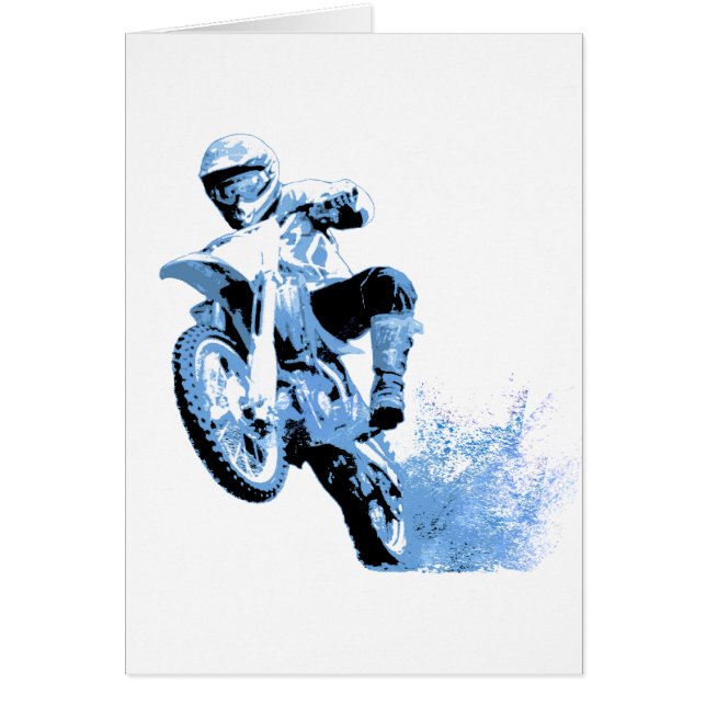 Dirt Biking wheeling in the Mud in Blue (Front)