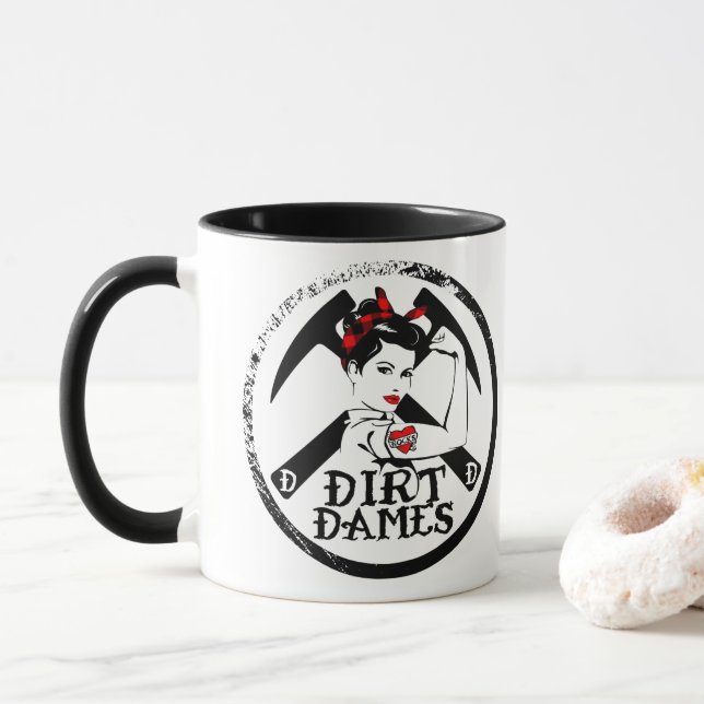 Dirt Dames: Rockhound, Geologist, Fossil  Mug (With Donut)