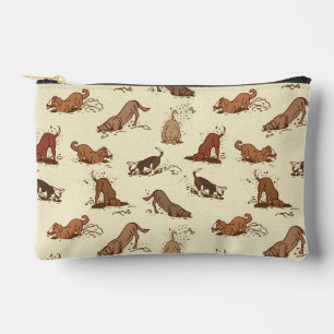 Dirt Digging Dogs - beach vacation pattern. Accessory Pouch