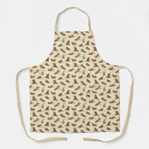 Dirt Digging Dogs - beach vacation pattern. Apron
