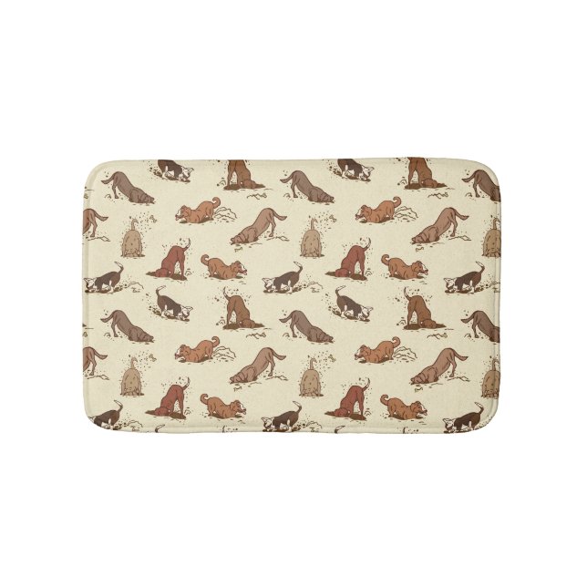 Dirt Digging Dogs - beach vacation pattern.   Bath Mat (Front)