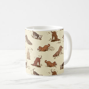 Dirt Digging Dogs - beach vacation pattern. Coffee Mug