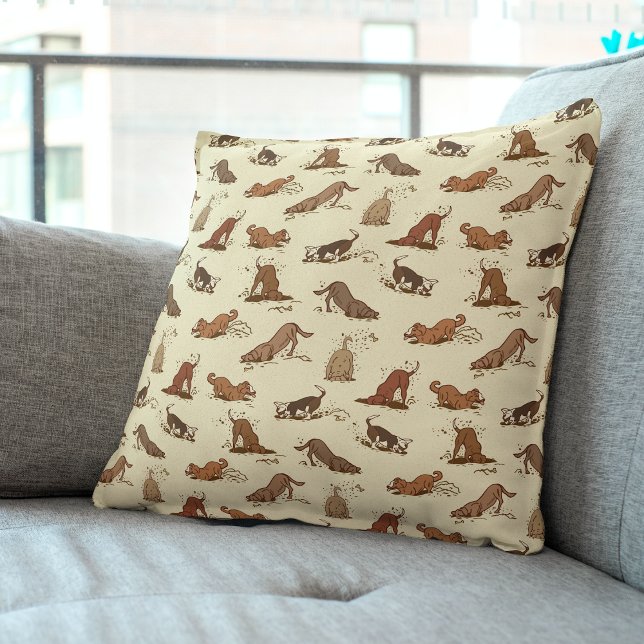 Dirt Digging Dogs - beach vacation pattern.   Cushion (Creator Uploaded)