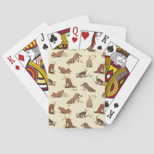 Dirt Digging Dogs - beach vacation pattern.   Playing Cards