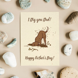 Dirt Digging Dogs - Happy Father's Day. Card