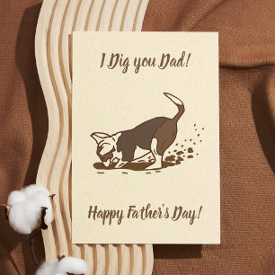 Dirt Digging Dogs - Happy Father's Day.   Card