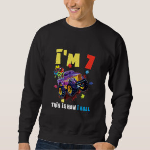 Dirt Monster Truck Age 7 Year Old Puzzle Autism Aw Sweatshirt