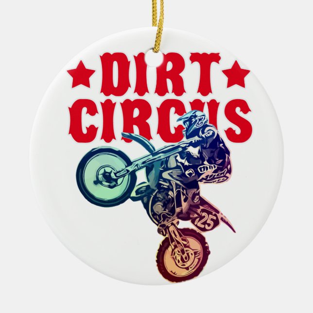 Dirt Motocross Ceramic Tree Decoration (Front)