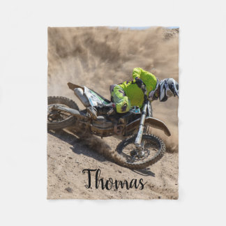 Dirt Motorcycle Bike Motocross Racing Personalised Fleece Blanket