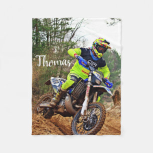 Dirt Motorcycle Bike Motocross Racing Personalized Fleece Blanket