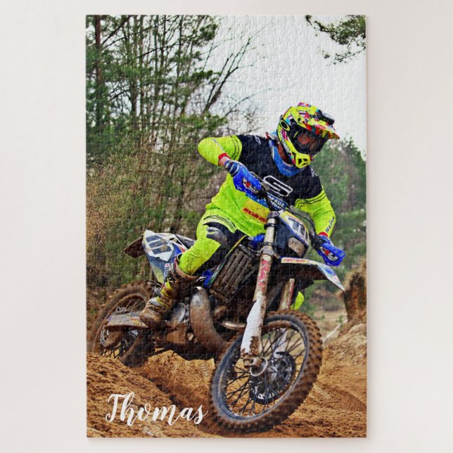 Dirt Motorcycle Bike Motocross Racing Personalized Jigsaw Puzzle (Vertical)