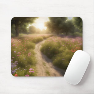 Dirt Path In Wildflower Meadow Mouse Pad