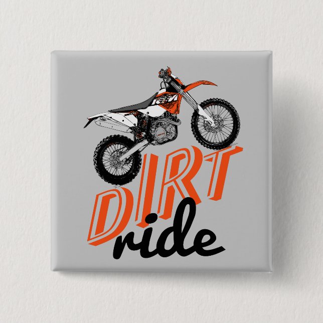 Dirt racing 15 cm square badge (Front)