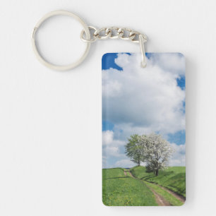 Dirt Road and Apple Trees Key Ring